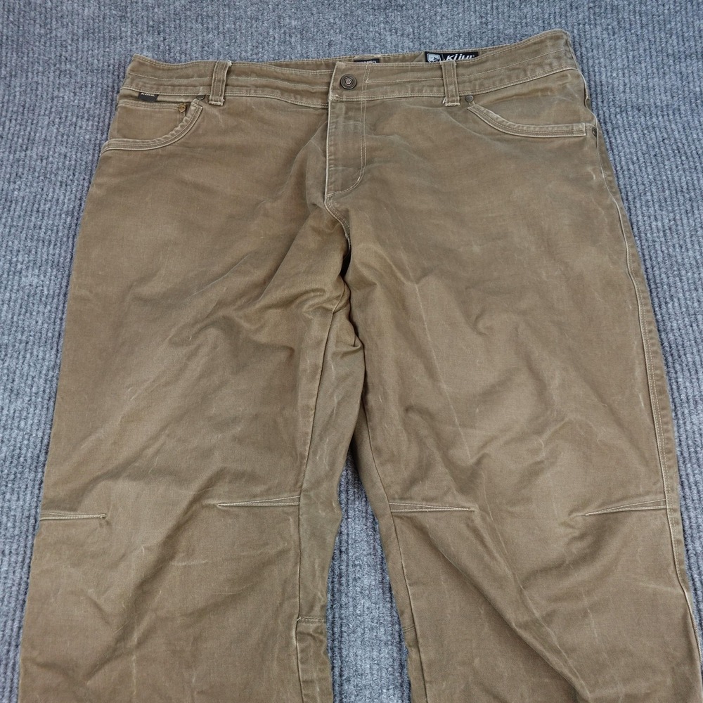 Kuhl Rydr Pants Mens 40x32 Brown Canvas Vintage Patina Dye Workwear Outdoor - Picture 2 of 9